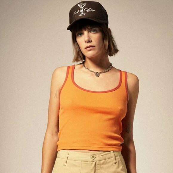 Brixton Orange Tank Top with Red Trim - Picture 1 of 6
